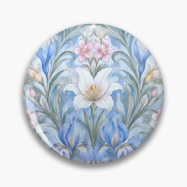 Item preview, Elegant Art Nouveau Lily and Iris Pattern designed and sold by zenjiinspired.