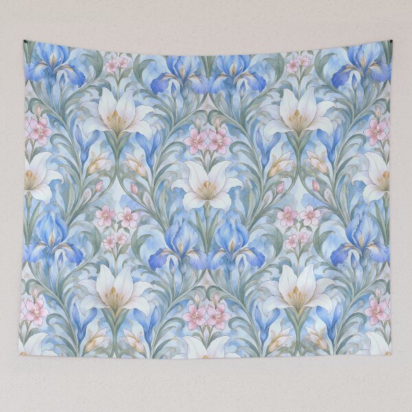 Item preview, Elegant Art Nouveau Lily and Iris Pattern designed and sold by zenjiinspired.