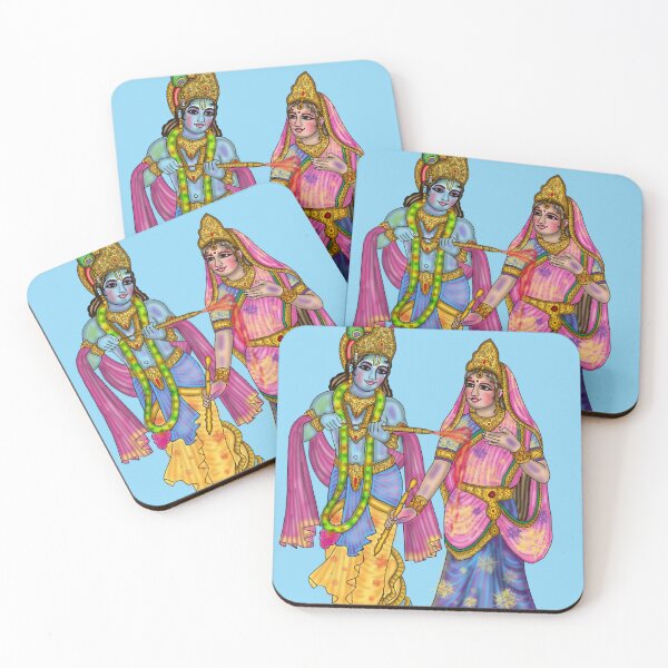 Item preview, Radha Krishna in Holi Festival Artwork | Colorful Hindu Digital Illustration designed and sold by Harshit_Digital_Arts.