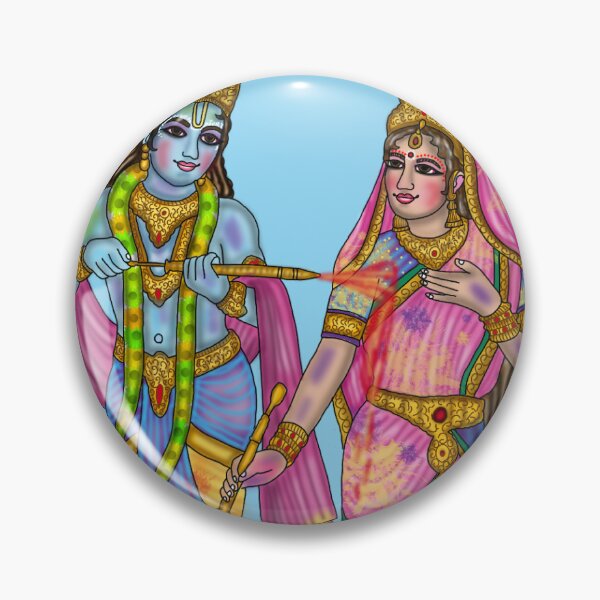 Item preview, Radha Krishna in Holi Festival Artwork | Colorful Hindu Digital Illustration designed and sold by Harshit_Digital_Arts.
