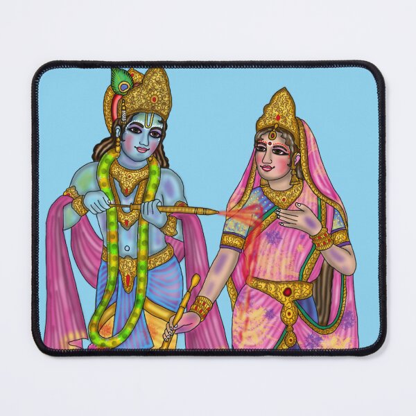 Item preview, Radha Krishna in Holi Festival Artwork | Colorful Hindu Digital Illustration designed and sold by Harshit_Digital_Arts.