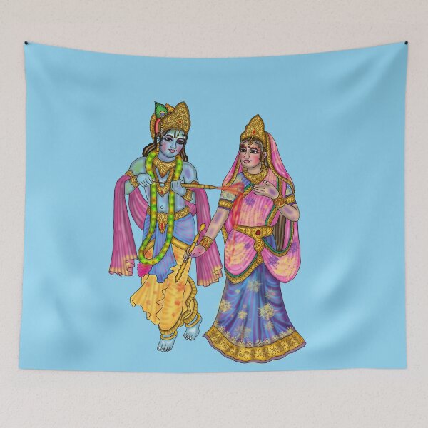 Item preview, Radha Krishna in Holi Festival Artwork | Colorful Hindu Digital Illustration designed and sold by Harshit_Digital_Arts.