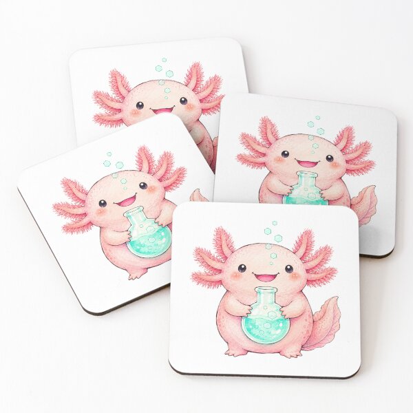 Item preview, Cute Axolotl Chemist Holding a Bubbling Flask designed and sold by eignvalue.