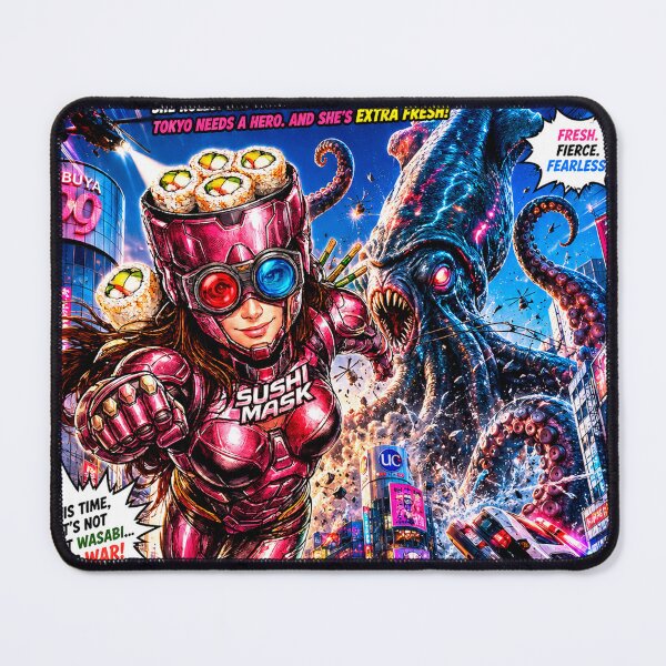 Item preview, SUSHI MASK WOMAN THE MOVIE: Tokyo SOS - Squid Kaiju Attack designed and sold by Surreal Characters & Cute Pups.