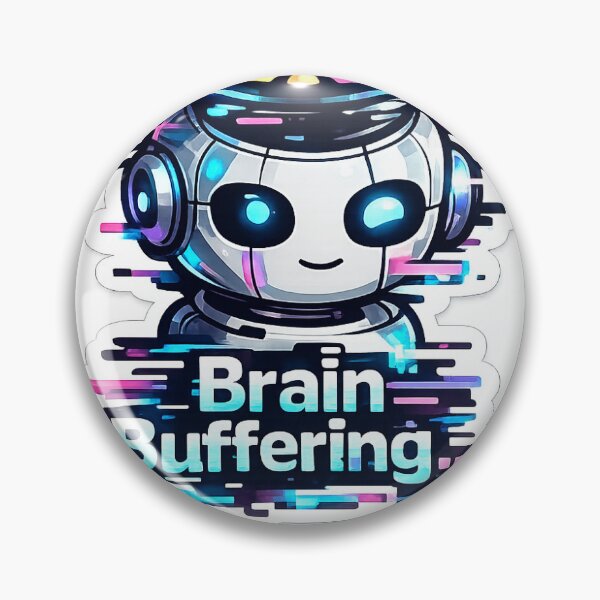 Item preview, Brain Buffering Funny Robot Sticker designed and sold by OrbitMood.