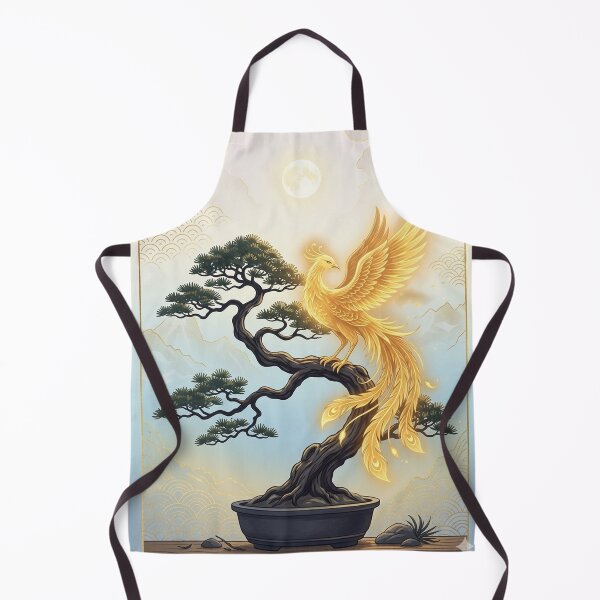 Item preview, Majestic Zen: Japanese Bonsai Tree & Golden Phoenix (Houou) designed and sold by Hikariha Studio.