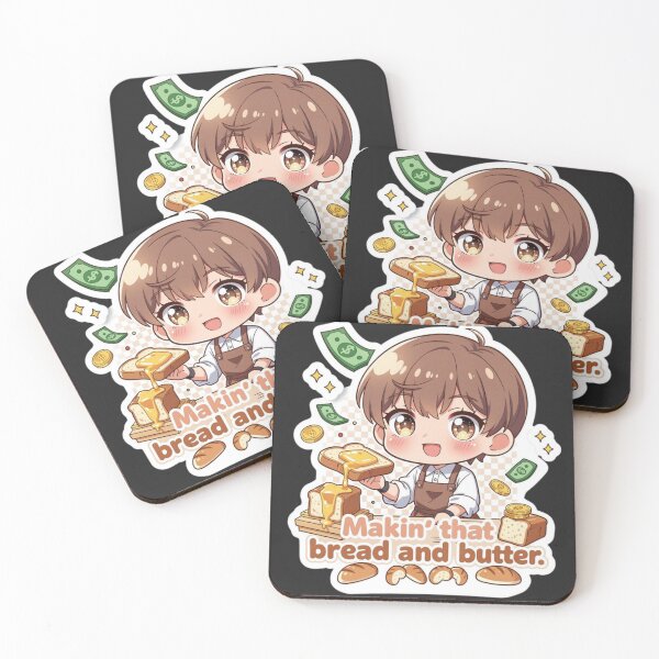 Item preview, Makin' That Bread and Butter Cute Kawaii Baker Money Pun Sticker designed and sold by XXVSHIRT.
