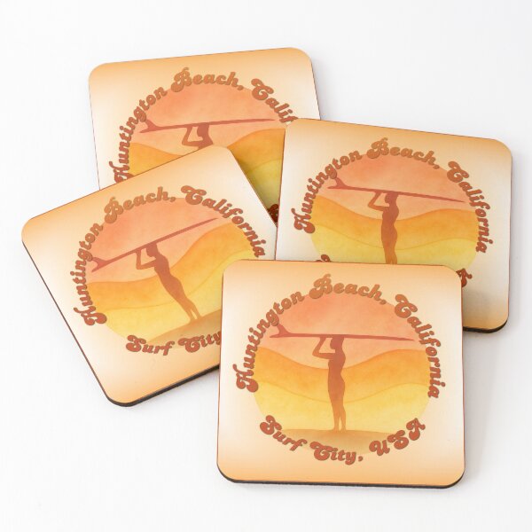 Item preview, Huntington Beach California Surf City USA — Retro Surfer Girl Sunset T-Shirt designed and sold by DonnaRaine.