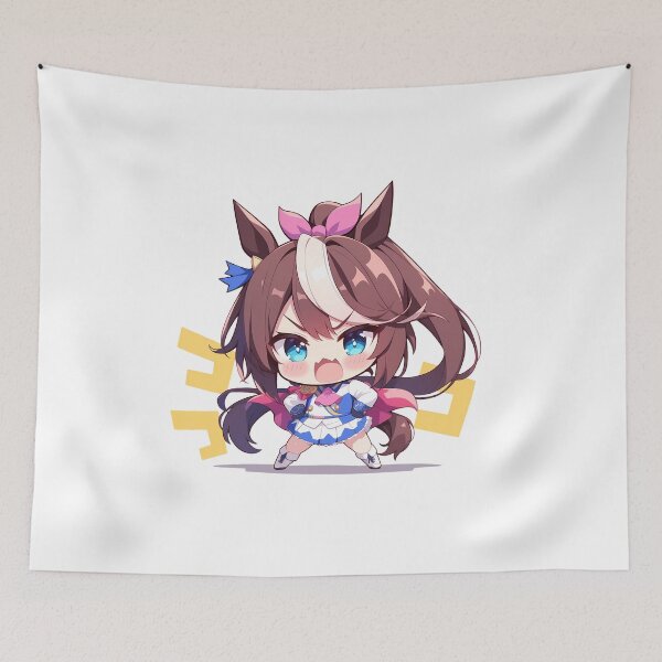 Item preview, Tokai Teio Uma Musume Pretty Derby Chibi Angry Horse Girl designed and sold by 108Recordings.