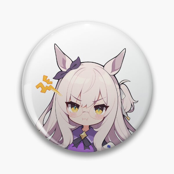 Item preview, Biwa Hayahide Uma Musume Pretty Derby Chibi Angry Glasses designed and sold by 108Recordings.