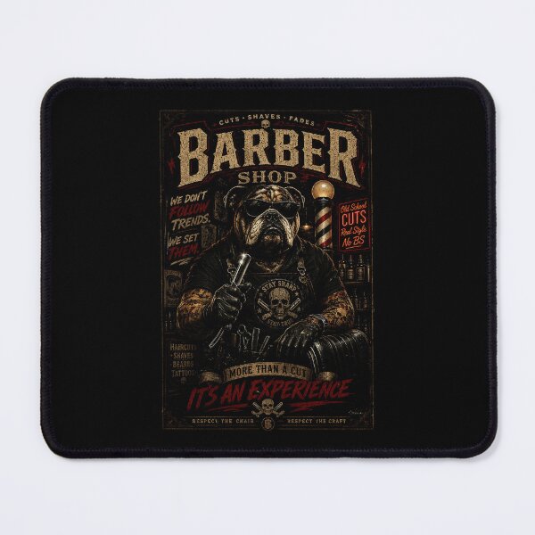 Item preview, Vintage Bulldog Barber Shop Poster with Old School Barbershop designed and sold by Modaozushi216.