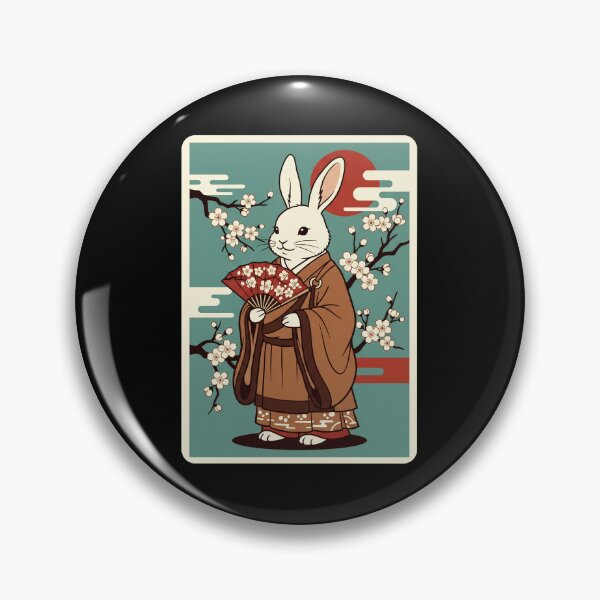Item preview, Elegant Rabbit in Traditional Kimono Beneath Cherry Blossom Branches designed and sold by JordynLadukeg65.