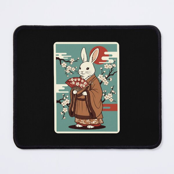 Item preview, Elegant Rabbit in Traditional Kimono Beneath Cherry Blossom Branches designed and sold by JordynLadukeg65.