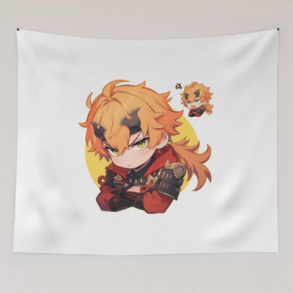 Item preview, Thoma Genshin Impact Chibi Angry Ponytail Mood designed and sold by 108Recordings.