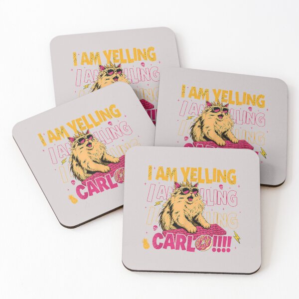 Item preview, I Am Yelling Carl Screaming Cat Meme Graphic Goddammit Donut designed and sold by MabelWells.
