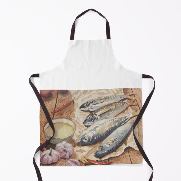 Item preview, Mediterranean Sardines Still Life - Rustic Watercolor Food Art designed and sold by Arteandart.