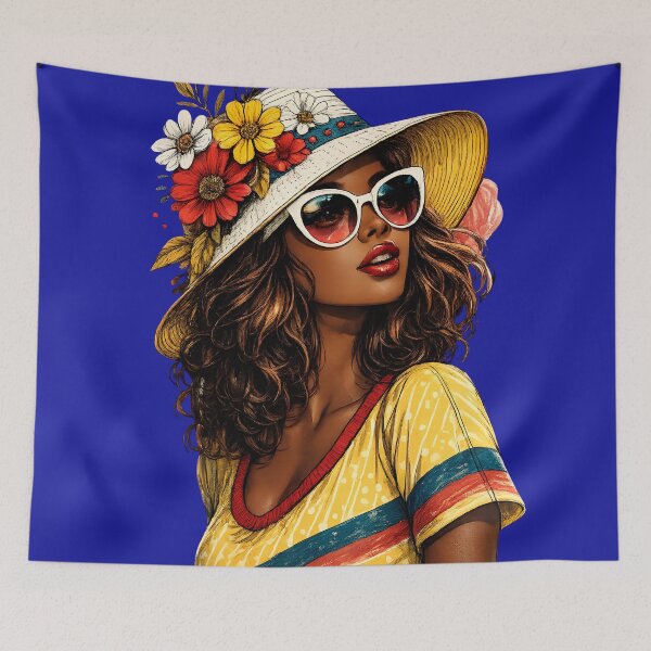 Item preview, Summer Queen Floral Hat Graphic Art designed and sold by digitalbob60.