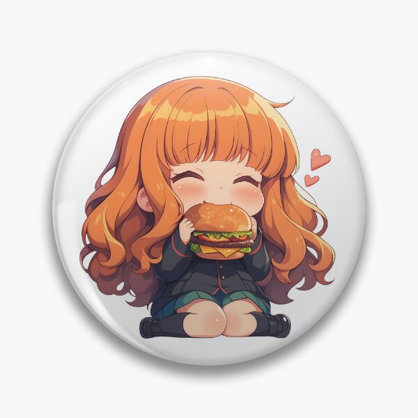Item preview, Und Saori Takebe Girls Und Panzer Chibi Kawaii Burger Anime Girl Happy Cute Energy designed and sold by earlobejerk.