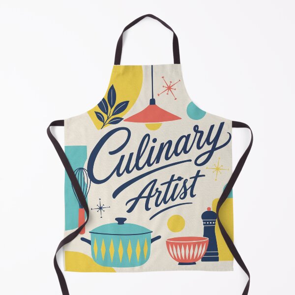 Item preview, Culinary Artist Retro Mid Century Modern Kitchen Apron Design designed and sold by OddlyEnoughArt.
