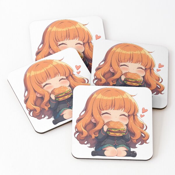 Item preview, Und Saori Takebe Girls Und Panzer Chibi Kawaii Burger Anime Girl Happy Cute Energy designed and sold by earlobejerk.