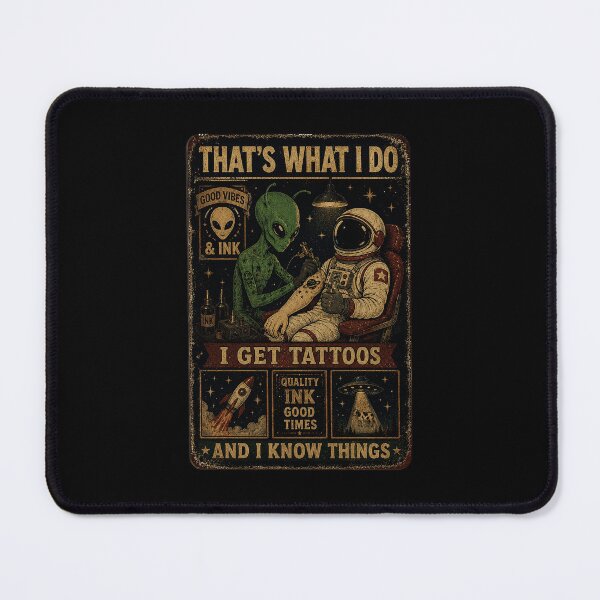 Item preview, Alien Tattoo Artist and Astronaut Vintage Space Ink designed and sold by eliramaison.