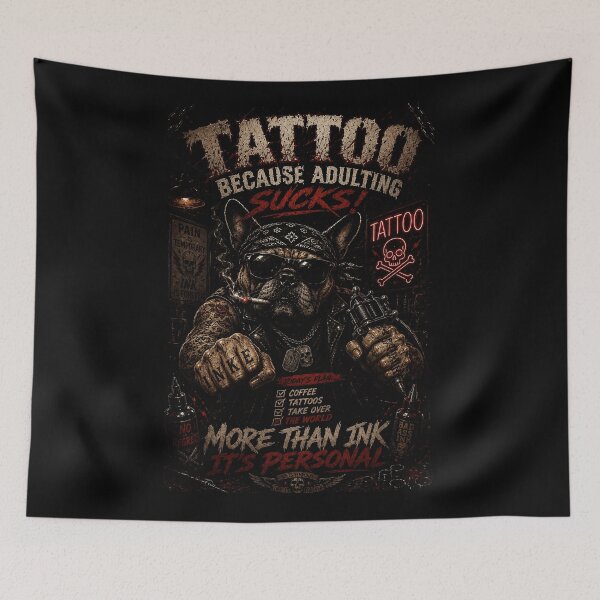 Item preview, Vintage Tattoo Bulldog with Rebel Shop Culture Vibes designed and sold by Modaozushi216.