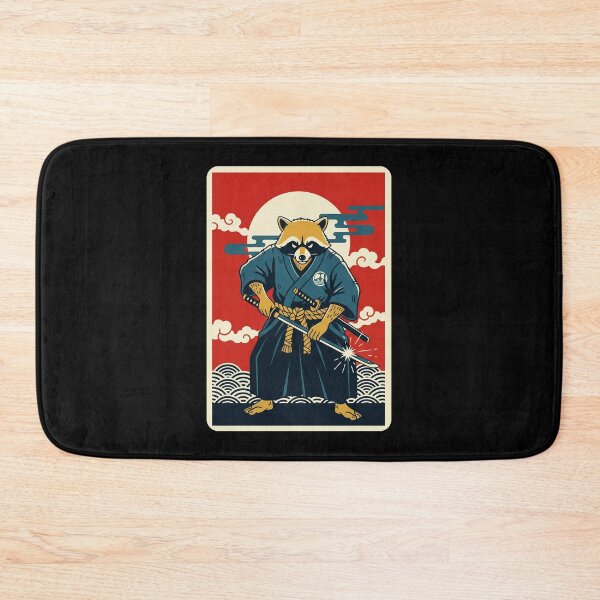 Item preview, Raccoon Samurai Warrior Against Rising Sun Vintage Style designed and sold by JordynLadukeg65.