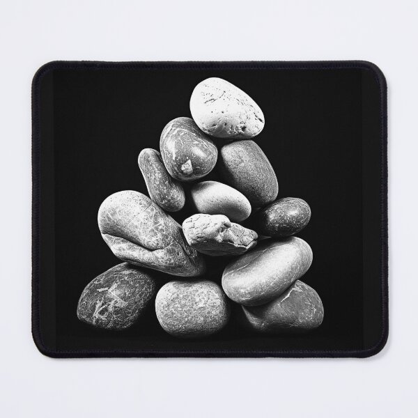 Item preview, Black and White Stacked Pebbles Minimalist Stone Balance designed and sold by inkoutninja.