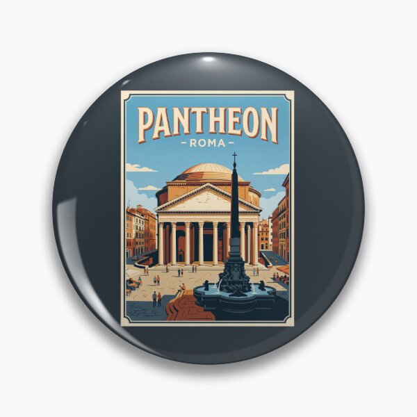 Item preview, Rome Italy Vintage Travel Poster Roman Pantheon Art designed and sold by RetroRewind Studio.