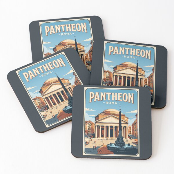 Item preview, Rome Italy Vintage Travel Poster Roman Pantheon Art designed and sold by RetroRewind Studio.