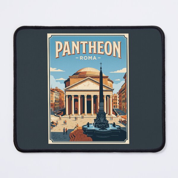 Item preview, Rome Italy Vintage Travel Poster Roman Pantheon Art designed and sold by RetroRewind Studio.