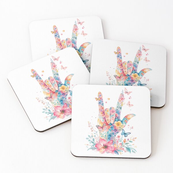 Item preview, I Love You Sign Language Floral Butterflies ASL T-Shirt designed and sold by Cobra_Shop.