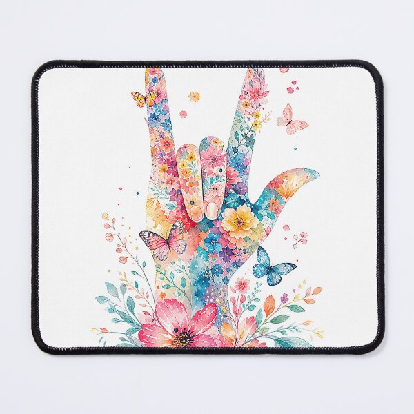 Item preview, I Love You Sign Language Floral Butterflies ASL T-Shirt designed and sold by Cobra_Shop.