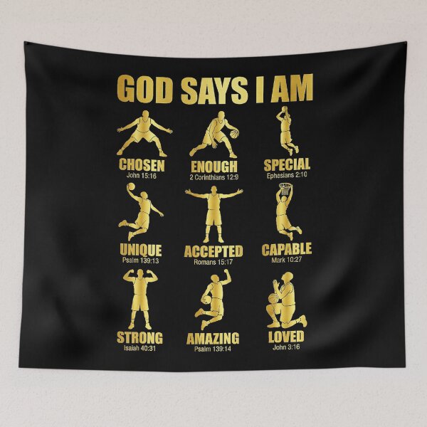 Item preview, God Says I Am Chosen Christian Basketball Faith Inspiration designed and sold by allistermariam.