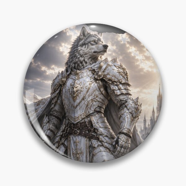 Item preview, White Wolf Knight of Light – Fantasy Guardian Warrior with Sacred Sword designed and sold by WhatASunShine.