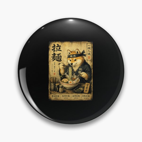 Item preview, Shiba Ramen Chef Serving Noodles in Vintage Restaurant Poster designed and sold by ferminhays.