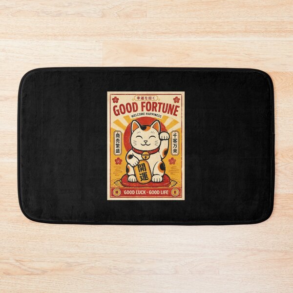 Item preview, Lucky Fortune Cat Retro Japanese Good Luck Poster designed and sold by eliramaison.