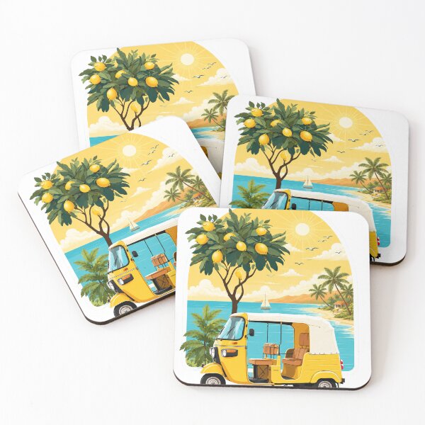 Item preview, Summer Coastal Auto Rickshaw | Tropical Beach Escape designed and sold by ravuh.