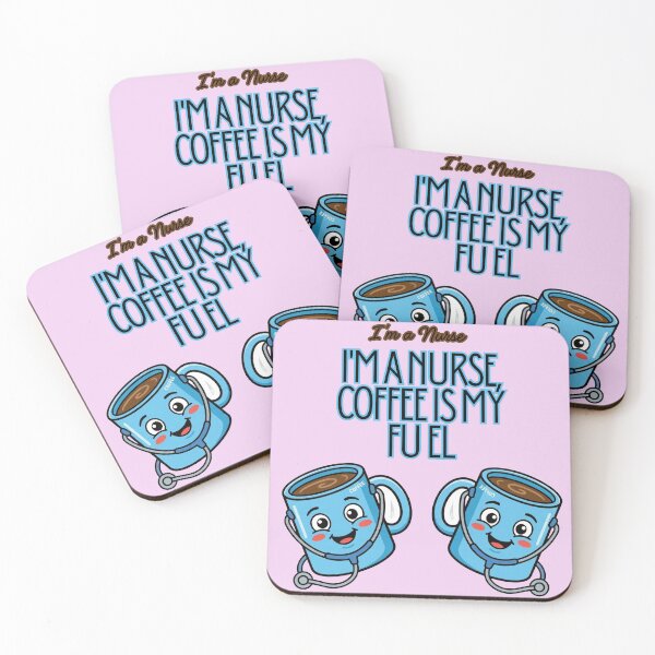 Item preview, I'm A Nurse Coffee Is My Fuel Funny Nursing Mug & Sticker designed and sold by @PrintovaArt.