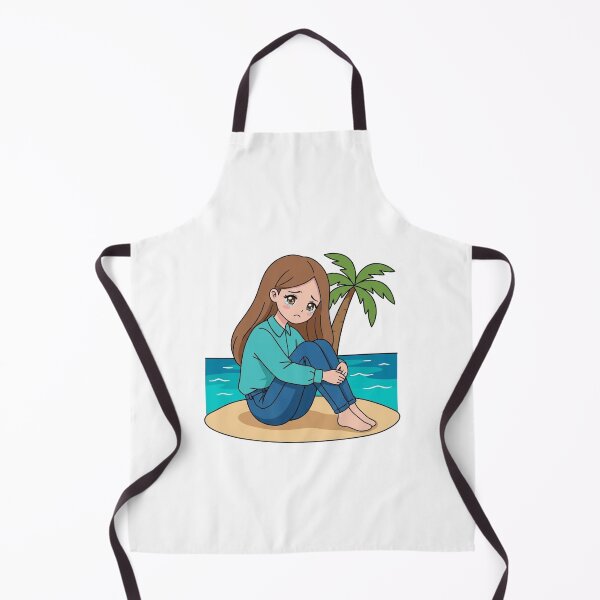 Item preview, Lonely Girl by the Beach Illustration | Emotional Kawaii Cartoon Art Design designed and sold by morning sun.