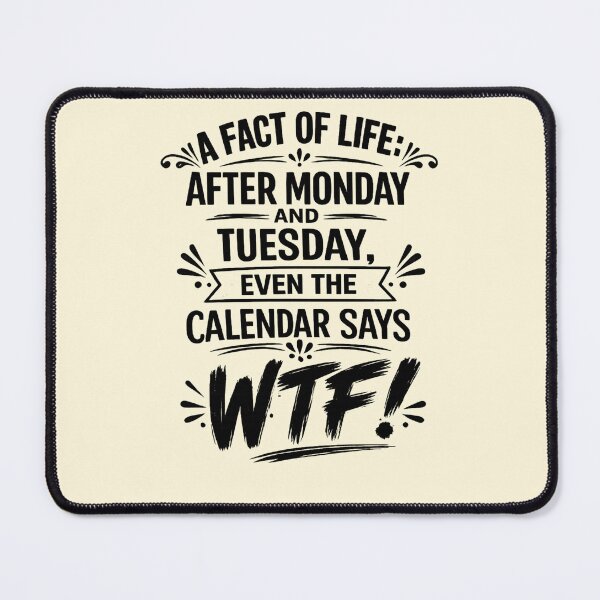 Item preview,  After Tuesday Even The Calendar Says WTF Shirt, Funny Work Humor Shirt, Sarcastic Gift, Dark Humor Tee, Office Humor Shirt designed and sold by LumeLush.