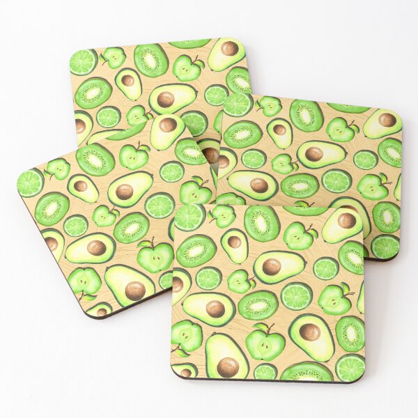 Item preview, Green Fruits on Peach Acrylics designed and sold by lisanganart.