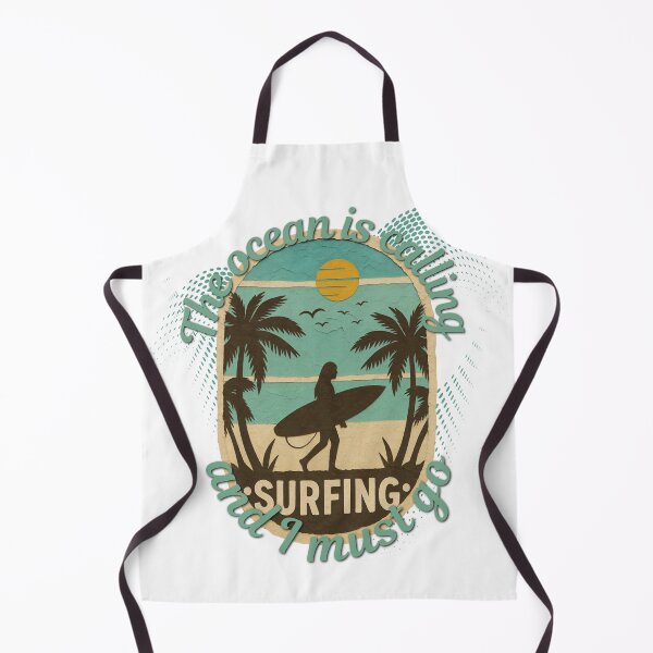 Item preview, The Ocean Is Calling and I Must Go Surfing — Vintage Surfer Girl Beach T-Shirt designed and sold by DonnaRaine.