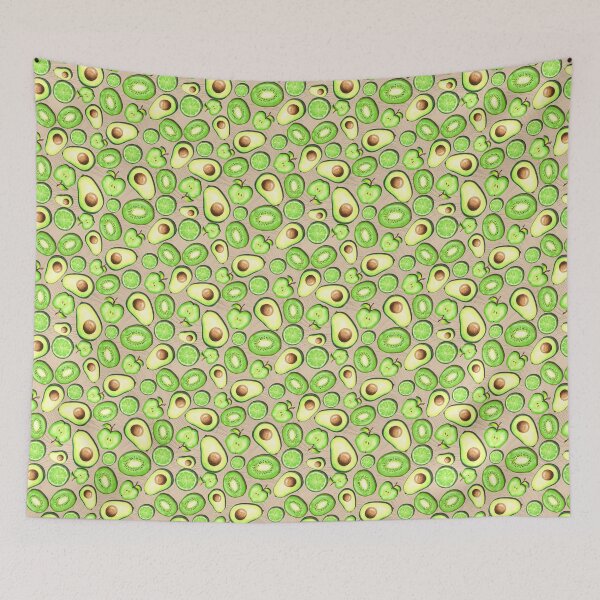 Item preview, Green Fruits on LIght Brown Acrylics designed and sold by lisanganart.