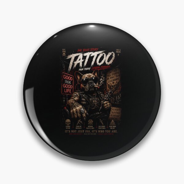 Item preview, Vintage Tattoo Bulldog Poster with Old School Ink Shop Energy designed and sold by Modaozushi216.