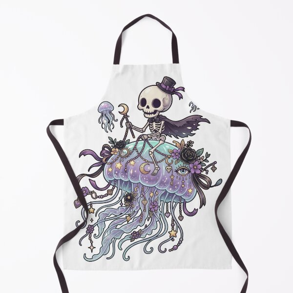 Item preview, Skeleton In Top Hat Riding Giant Glowing Jellyfish With Purple Flowers On Solid designed and sold by MisteryDesigner.
