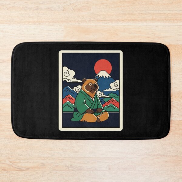 Item preview, Peaceful Bear in Mountain Landscape Traditional Japanese Style designed and sold by JordynLadukeg65.