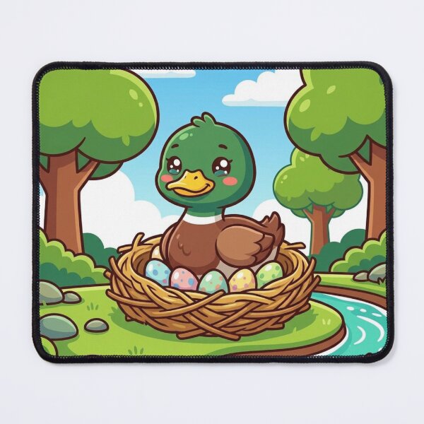 Item preview, Duck Laying Eggs Cute Illustration | Kawaii Mother Duck and Nest Design designed and sold by morning sun.