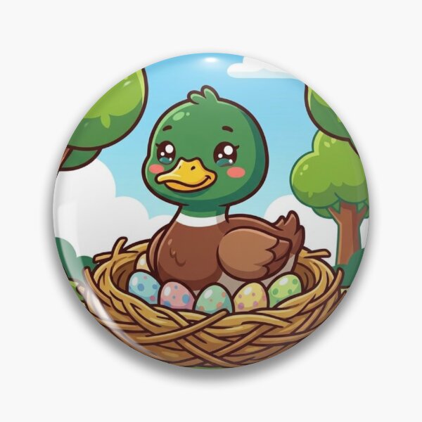 Item preview, Duck Laying Eggs Cute Illustration | Kawaii Mother Duck and Nest Design designed and sold by morning sun.
