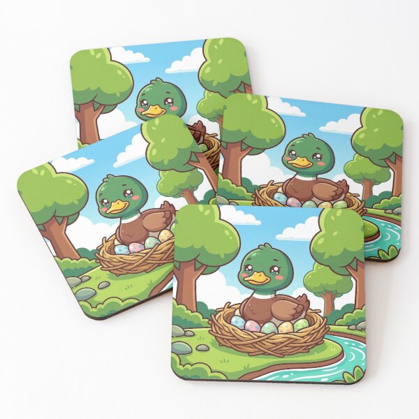 Item preview, Duck Laying Eggs Cute Illustration | Kawaii Mother Duck and Nest Design designed and sold by morning sun.